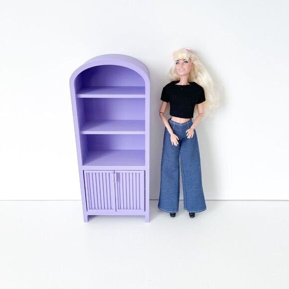 Armoire for Dolls 1:6 Scale Lavender Furniture 12” Barbie Integrity Blythe - Picture 7 of 7